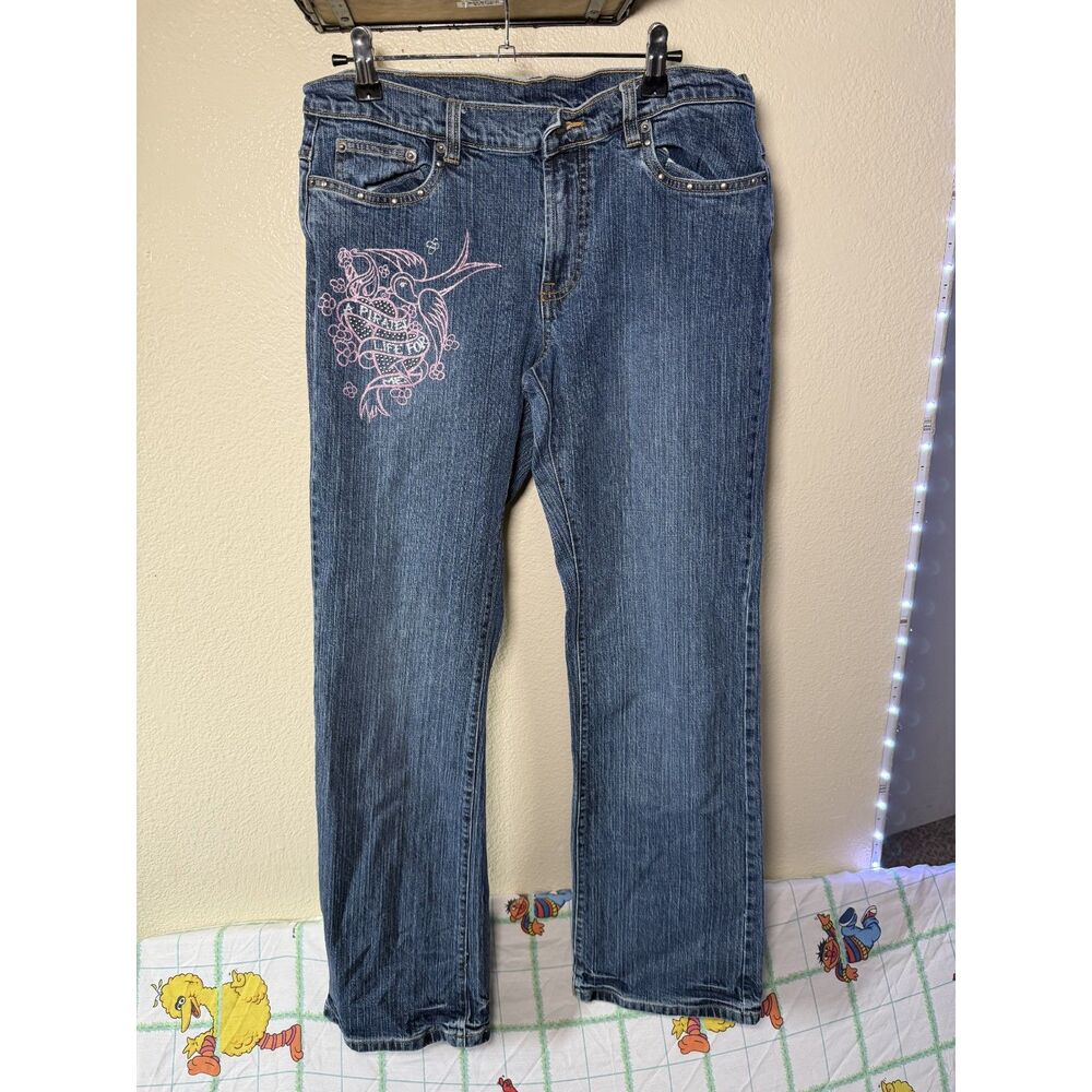 Disney pirates of the caribbean jeans girls size 8 blue dead mans chest denim